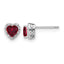 14K White Gold 1/10 ct Lab-Grown Diamond Heart Stud Earrings