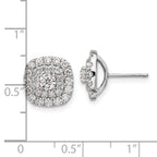 14K White Gold 1 1/2 ct Lab-Created Diamond VS/SI+ G+ Double Halo Post Earrings
