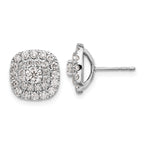 14K White Gold 1 1/2 ct Lab-Created Diamond VS/SI+ G+ Double Halo Post Earrings