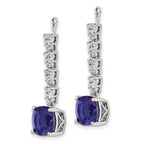 14K White Gold 5/8 Carat Lab-Grown Diamond VS/SI+ G+ and Lab-Created Blue Sapphire Earring Jackets - Sophia Jewelers