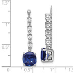 14K White Gold 5/8 Carat Lab-Grown Diamond VS/SI+ G+ and Lab-Created Blue Sapphire Earring Jackets - Sophia Jewelers