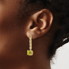 14K Lab Grown VS/SI+ G+ Dia & Created Yellow Sapphire Earring Jackets