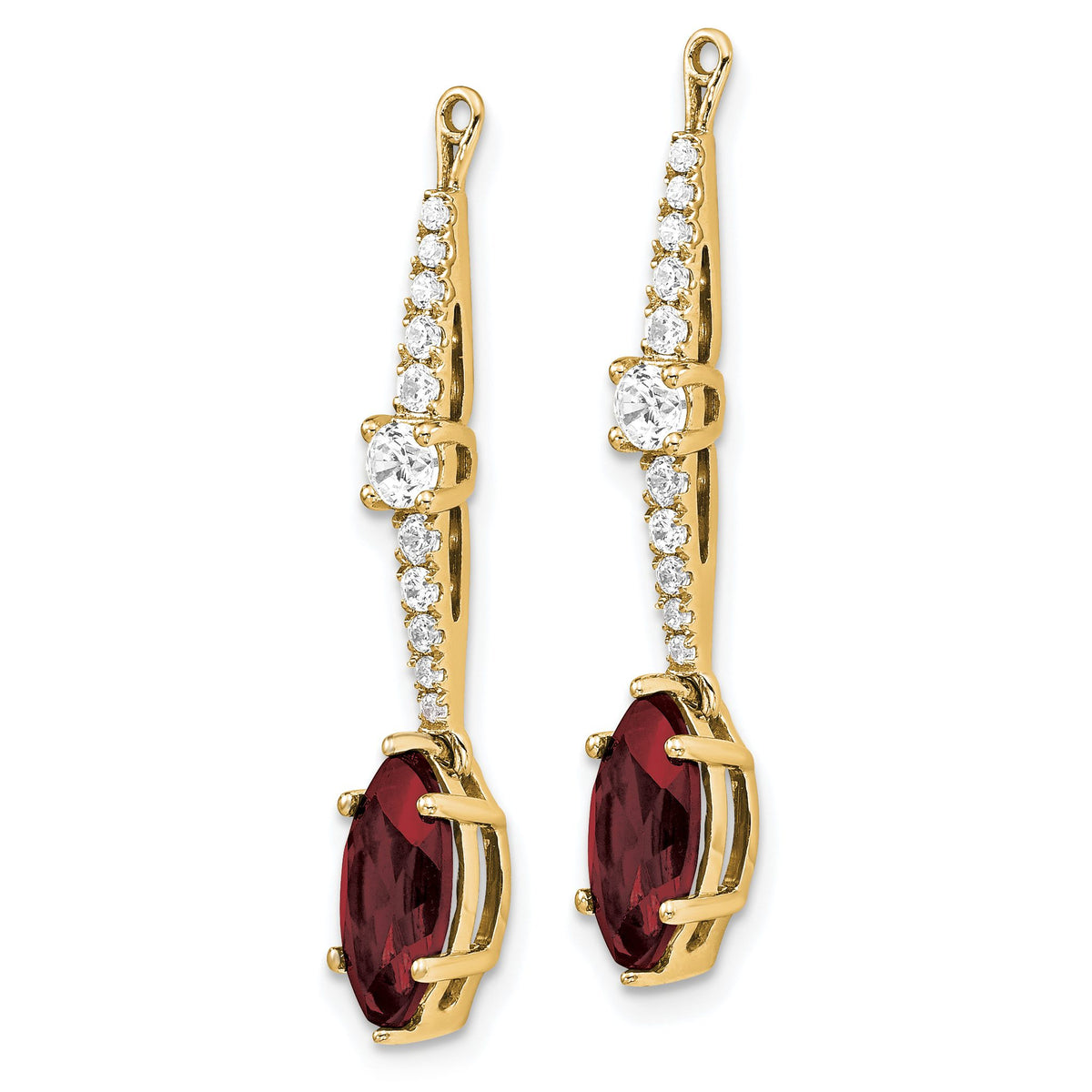 Lab-Grown Diamond & Lab-Created Ruby Earring Jackets in 14K Yellow Gold (1/2 ct. tw.) - Sophia Jewelers