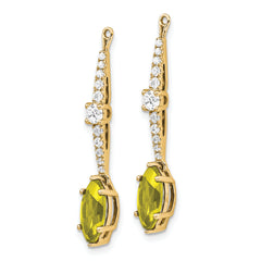 14K Lab Grown VS/SI+ G+ Dia & Created Yellow Sapphire Earring Jackets