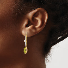 14K Lab Grown VS/SI+ G+ Dia & Created Yellow Sapphire Earring Jackets