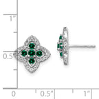 Lab-Grown Diamond & Created Emerald Stud Earrings in 14K White Gold (1/3 ct. tw.) - Sophia Jewelers