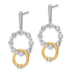 Lab-Grown Diamond Stud Drop Dangle Earrings in 14K Two-Tone Gold (3/8 ct. tw.) - Sophia Jewelers