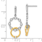Lab-Grown Diamond Stud Drop Dangle Earrings in 14K Two-Tone Gold (3/8 ct. tw.) - Sophia Jewelers