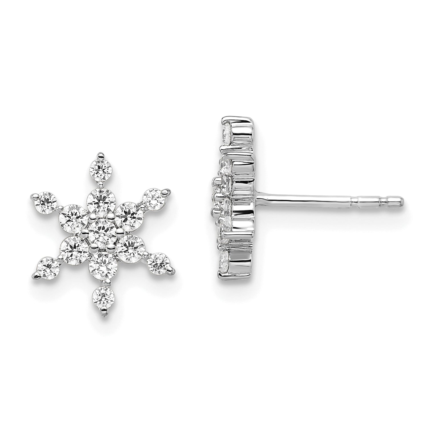 14k White Gold 1/2 carat Lab Grown Diamond VS/SI+ G+ Complete Star Post Earrings Main image