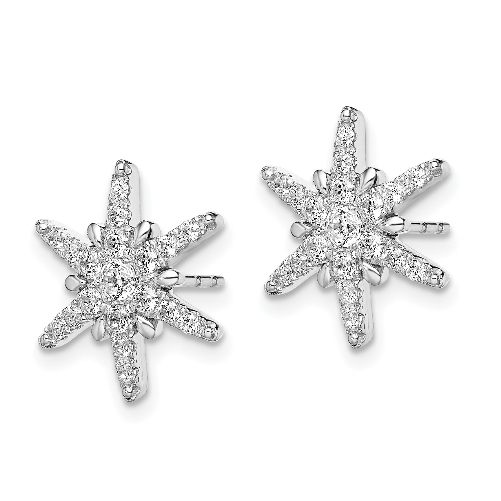 14k White Gold 5/8 carat Lab Grown Diamond VS/SI+ G+ Complete Star Post Earrings Secondary image