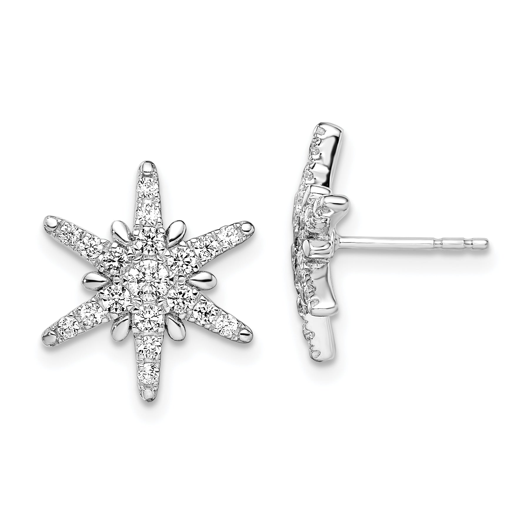 14k White Gold 5/8 carat Lab Grown Diamond VS/SI+ G+ Complete Star Post Earrings Main image