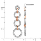14K Two-Tone Rose & White Gold 5/8 Carat Lab-Grown Diamond VS/SI+ G+ Circle Dangle Earrings - Sophia Jewelers