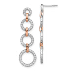 14K Two-Tone Rose & White Gold 5/8 Carat Lab-Grown Diamond VS/SI+ G+ Circle Dangle Earrings - Sophia Jewelers