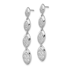 14k White Gold 7/8 carat Lab Grown Diamond VS/SI+ G+ Pave Drop Post Earrings