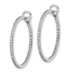 14k White Gold 3/4 carat Lab Grown Diamond VS/SI+ G+ Complete In and Out Hoop Earrings