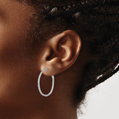 14k White Gold 3/4 carat Lab Grown Diamond VS/SI+ G+ Complete In and Out Hoop Earrings