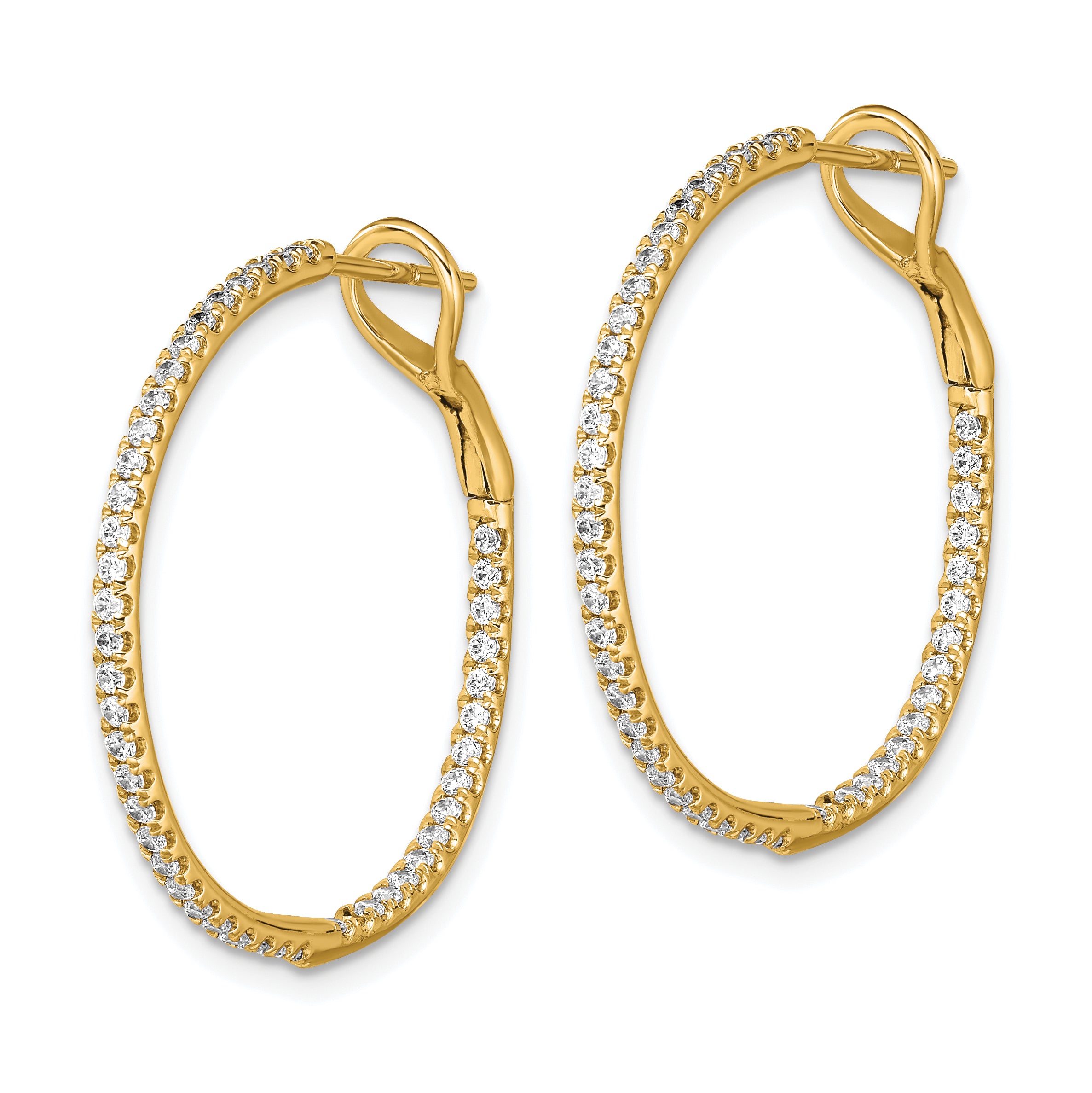 14k 3/4 carat Lab Grown Diamond VS/SI+ G+ Complete In and Out Hoop Earrings Secondary image