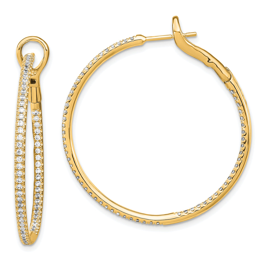 14k 1 carat Lab Grown Diamond VS/SI+ G+ Complete In and Out Hoop Earrings