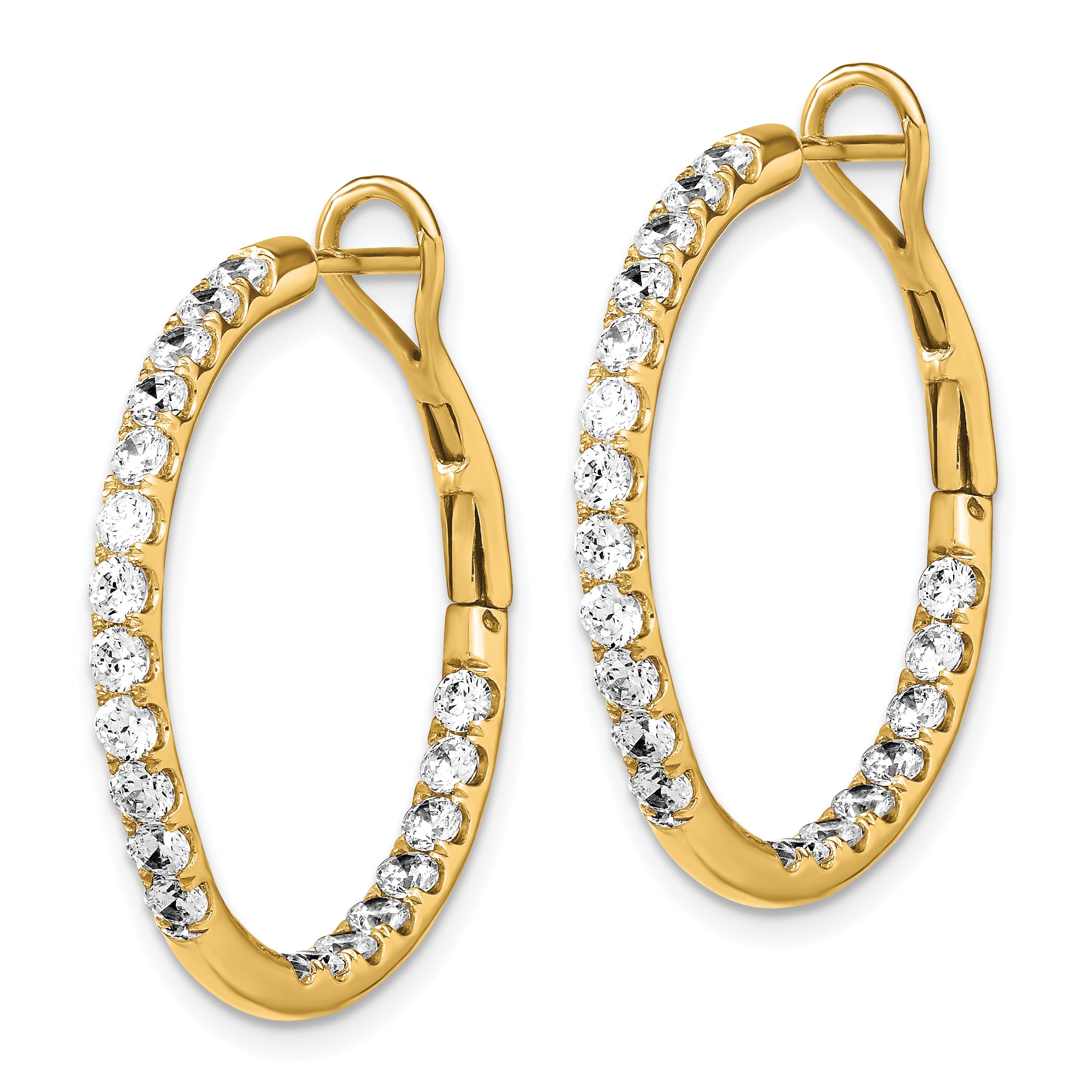 14k 2 carat Lab Grown Diamond VS/SI+ G+ Complete In and Out Hoop Earrings Secondary image