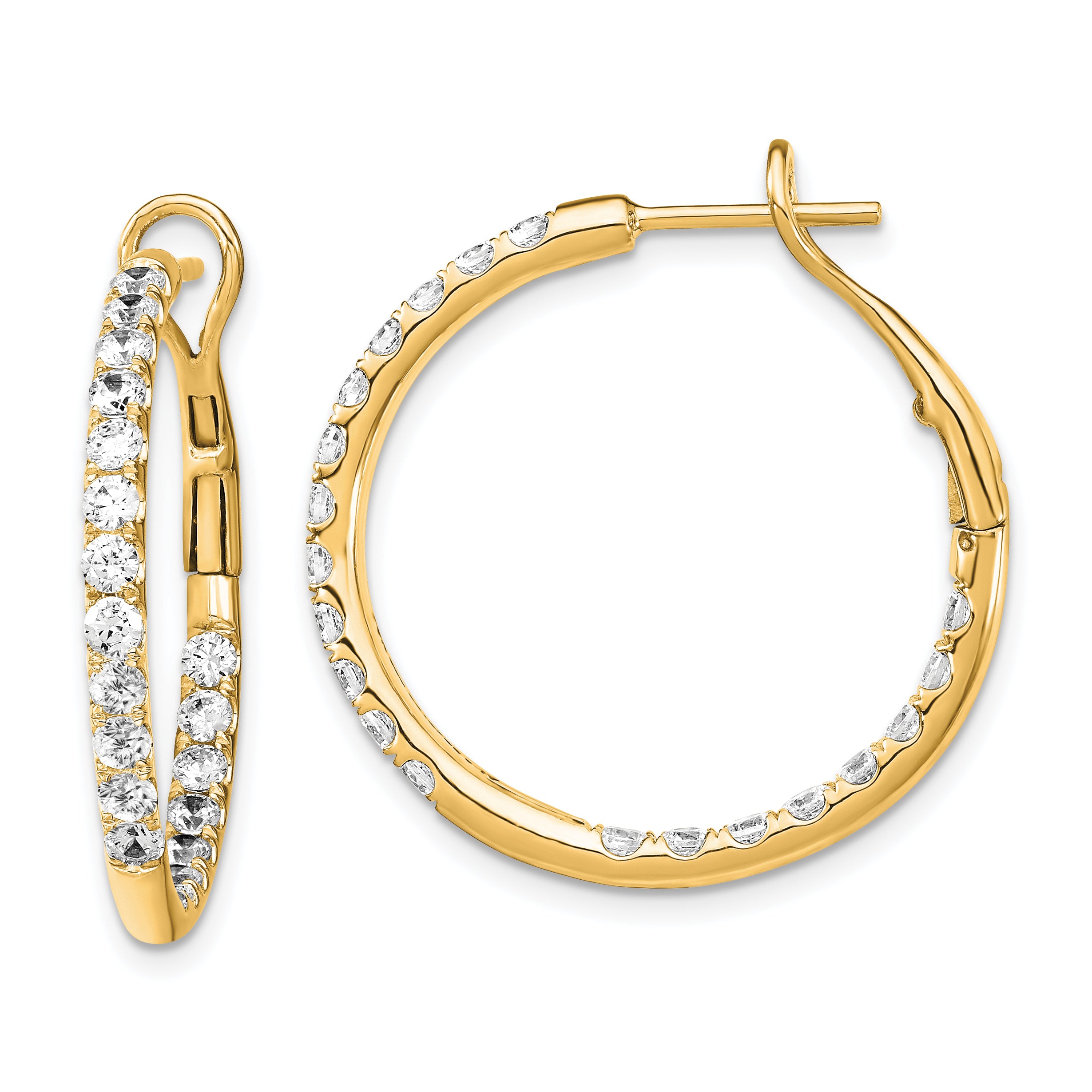 14k 2 carat Lab Grown Diamond VS/SI+ G+ Complete In and Out Hoop Earrings Main image
