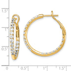14K Yellow Gold 2 Carat Lab-Grown Diamond VS/SI+ G+ Complete in and Out Hoop Earrings - Sophia Jewelers