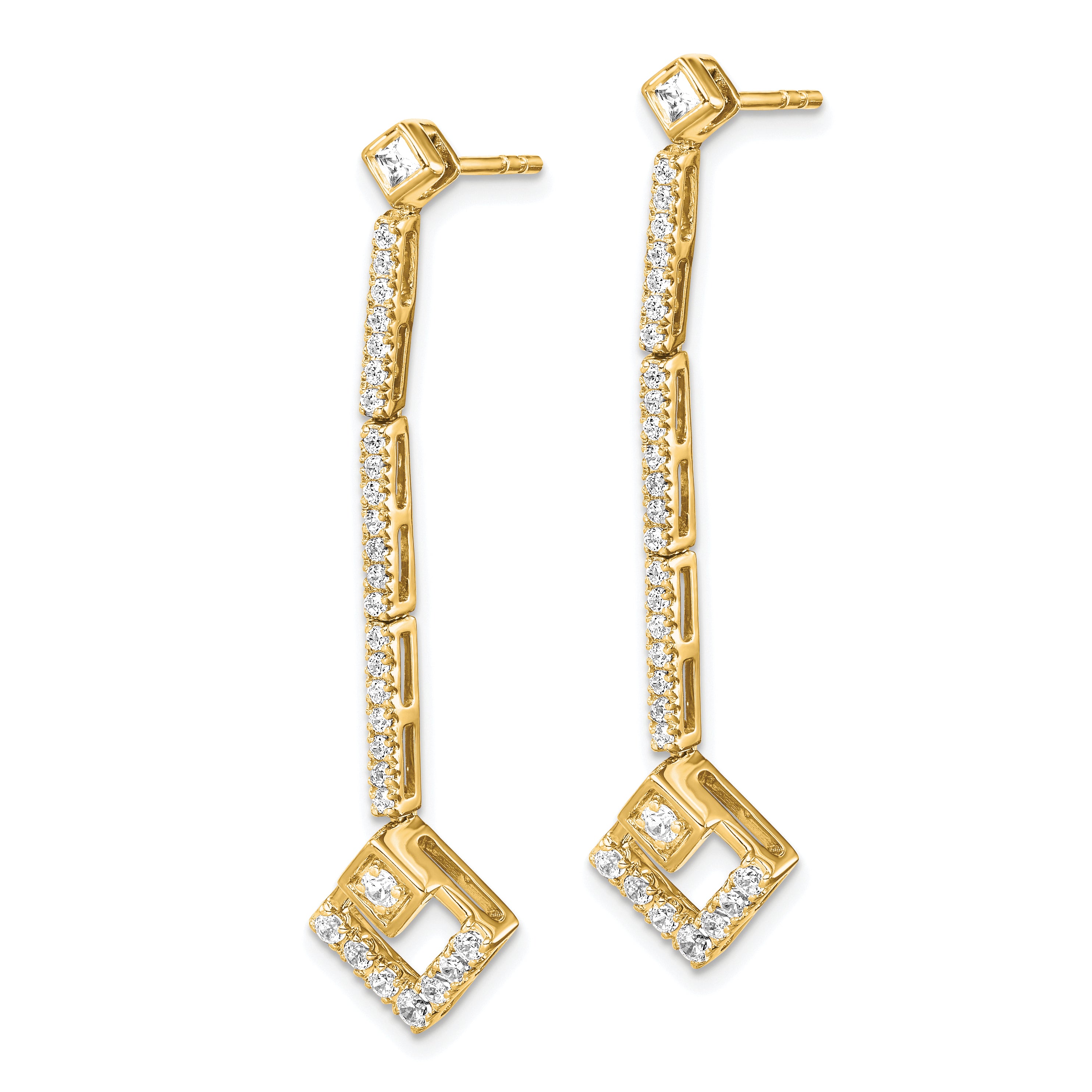 14k 1/2 carat Lab Grown Diamond VS/SI+ G+ Complete Dangle Post Earrings