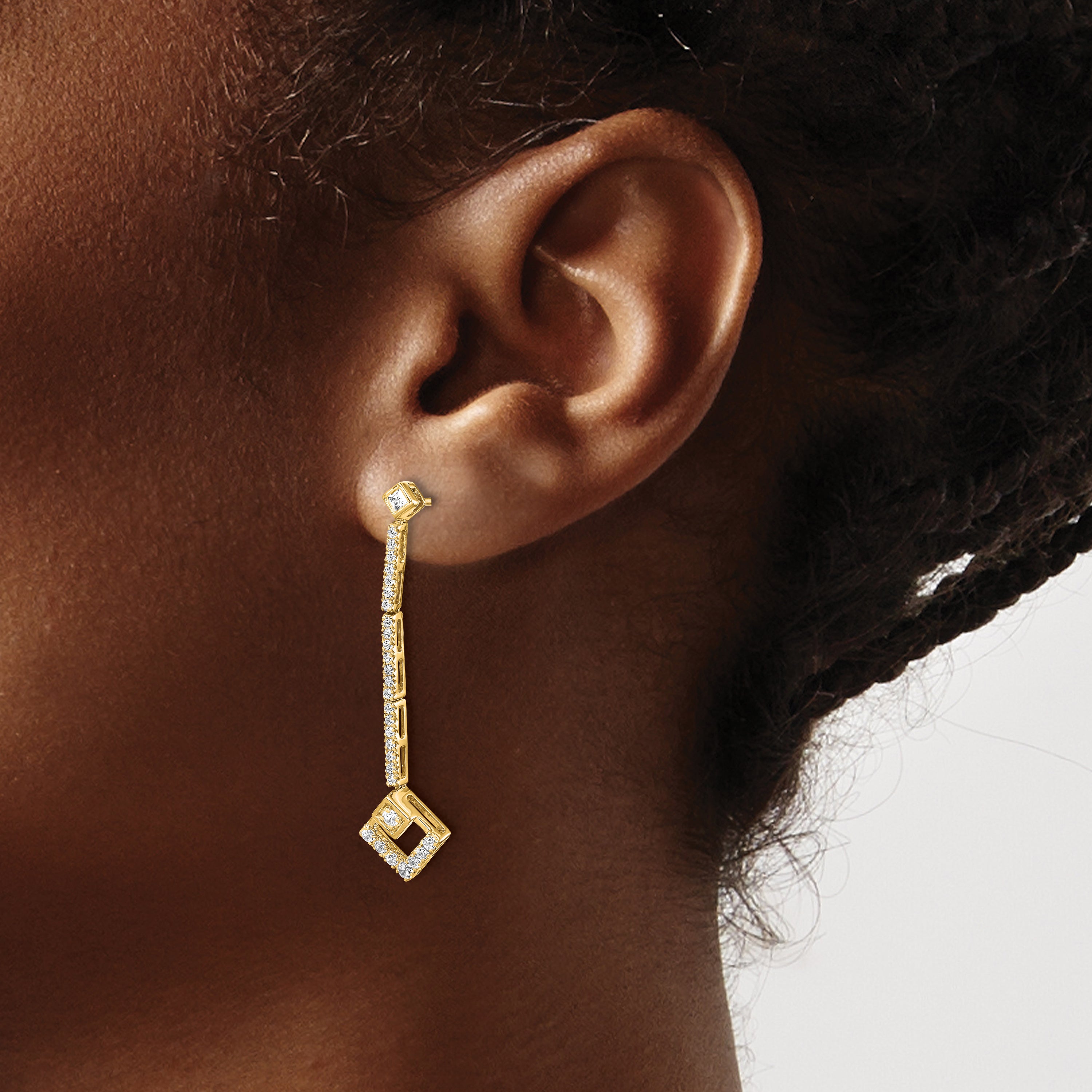 14k 1/2 carat Lab Grown Diamond VS/SI+ G+ Complete Dangle Post Earrings