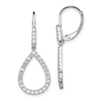 14K White Gold Lab Grown Diamond VS/SI+ G+ Teardrop Leverback Earrin