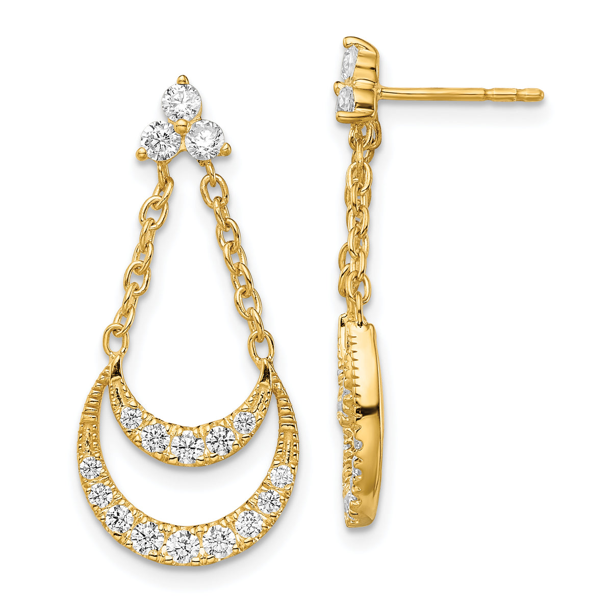14K Lab Grown Diamond VS/SI+ G+ Fancy Chandelier Post Earrings