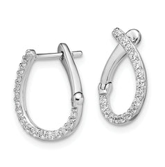 14k White Gold 1/3 carat Lab Grown Diamond VS/SI+ G+ Complete Hinged Hoop Earrings