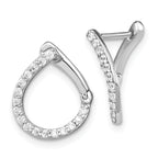 Lab-Grown Diamond Hoop Earrings in 14K White Gold, 12x15mm Hinged (1/3 ct. tw.) - Sophia Jewelers