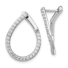 14k White Gold 3/4 carat Lab Grown Diamond VS/SI+ G+ Complete Hinged Hoop Earrings