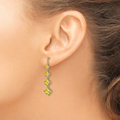 14K Lab Grown Diamond VS/SI+ G+ Cr.Yellow Sapp Drop Post Earrin