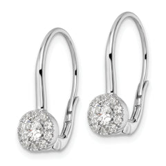 14k White Gold 3/4 carat Lab Grown Diamond VS/SI+ G+ Complete Drop Leverback Earrings
