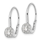 Lab-Grown Diamond Drop Leverback Earrings in 14K White Gold, 3.9mm (3/4 ct. tw.) - Sophia Jewelers