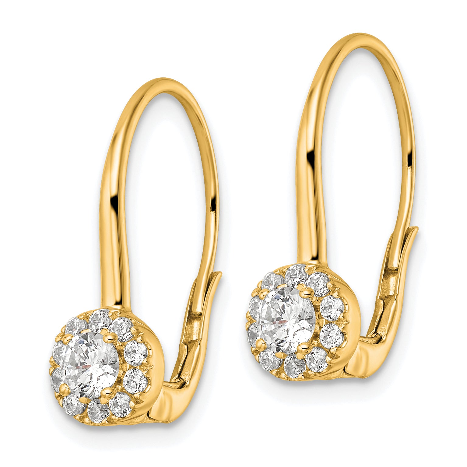 14k 3/4 carat Lab Grown Diamond VS/SI+ G+ Complete Drop Leverback Earrings Secondary image
