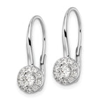 Lab-Grown Diamond Drop Leverback Earrings in 14K White Gold, 4.3mm (1 ct. tw.) - Sophia Jewelers