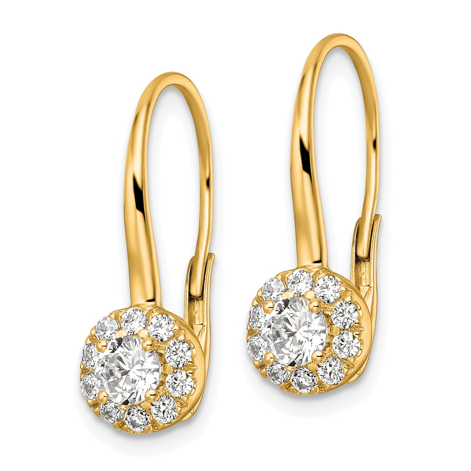 14k 1 1/2 carat Lab Grown Diamond VS/SI+ G+ Complete Drop Leverback Earrings Secondary image