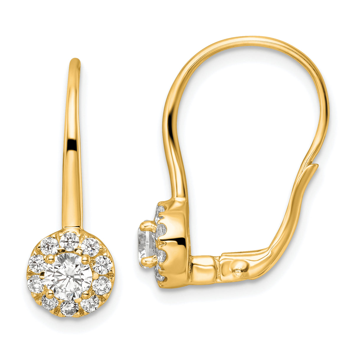 14k 1 1/2 carat Lab Grown Diamond VS/SI+ G+ Complete Drop Leverback Earrings