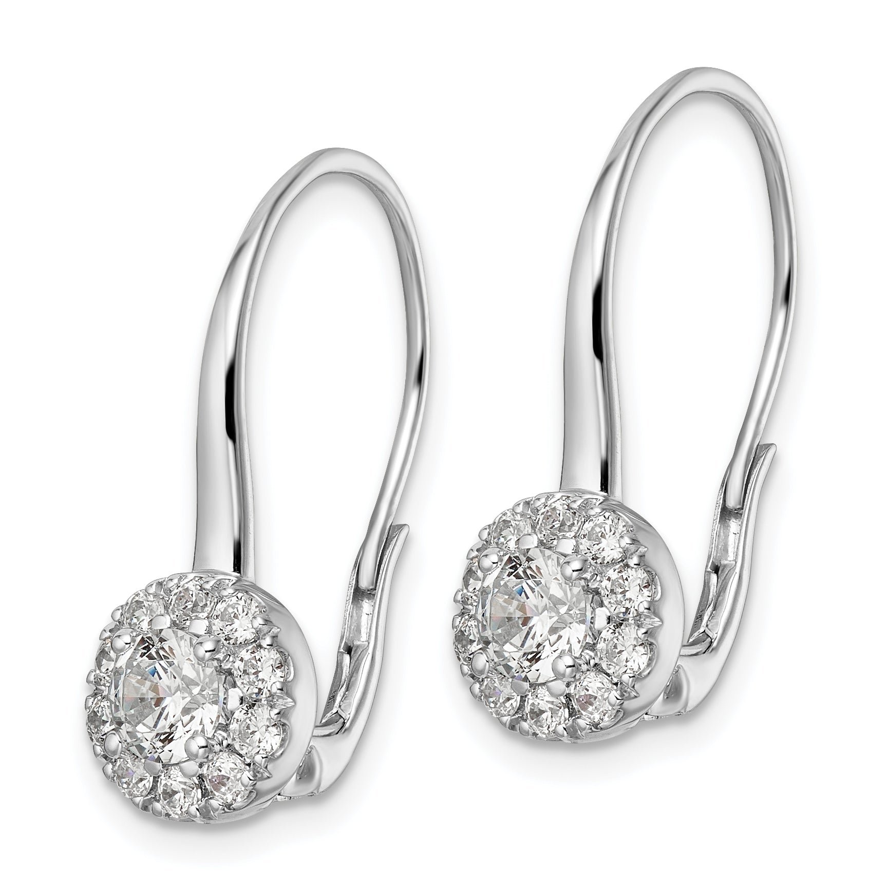 14k White Gold 1 1/2 carat Lab Grown Diamond VS/SI+ G+ Complete Drop Leverback Earrings Secondary image