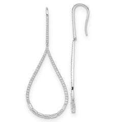 14k White Gold 1 3/4 carat Lab Grown Diamond VS+ F+ Complete Fashion Teardrop Drop Dangle Earrings