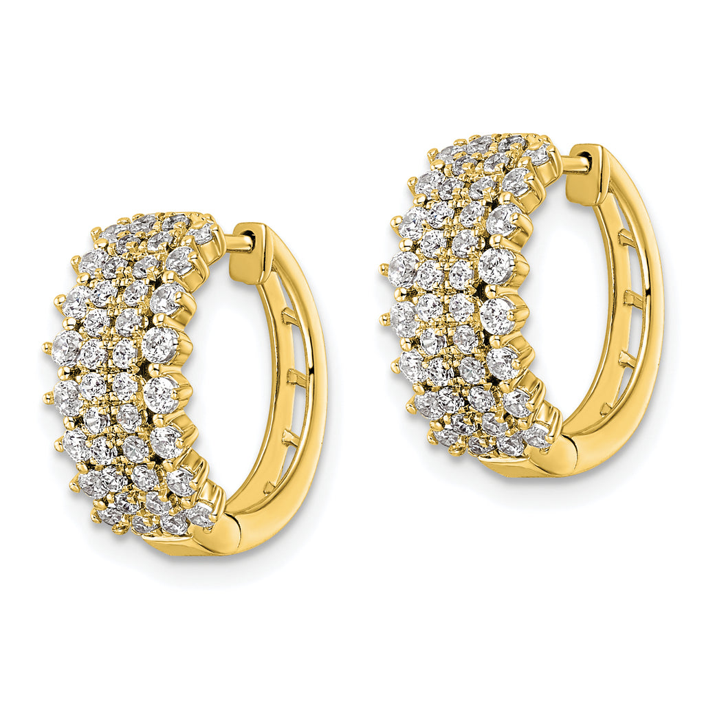 14k 1 carat Lab Grown Diamond VS/SI+ G+ Complete Hinged Hoop Earrings