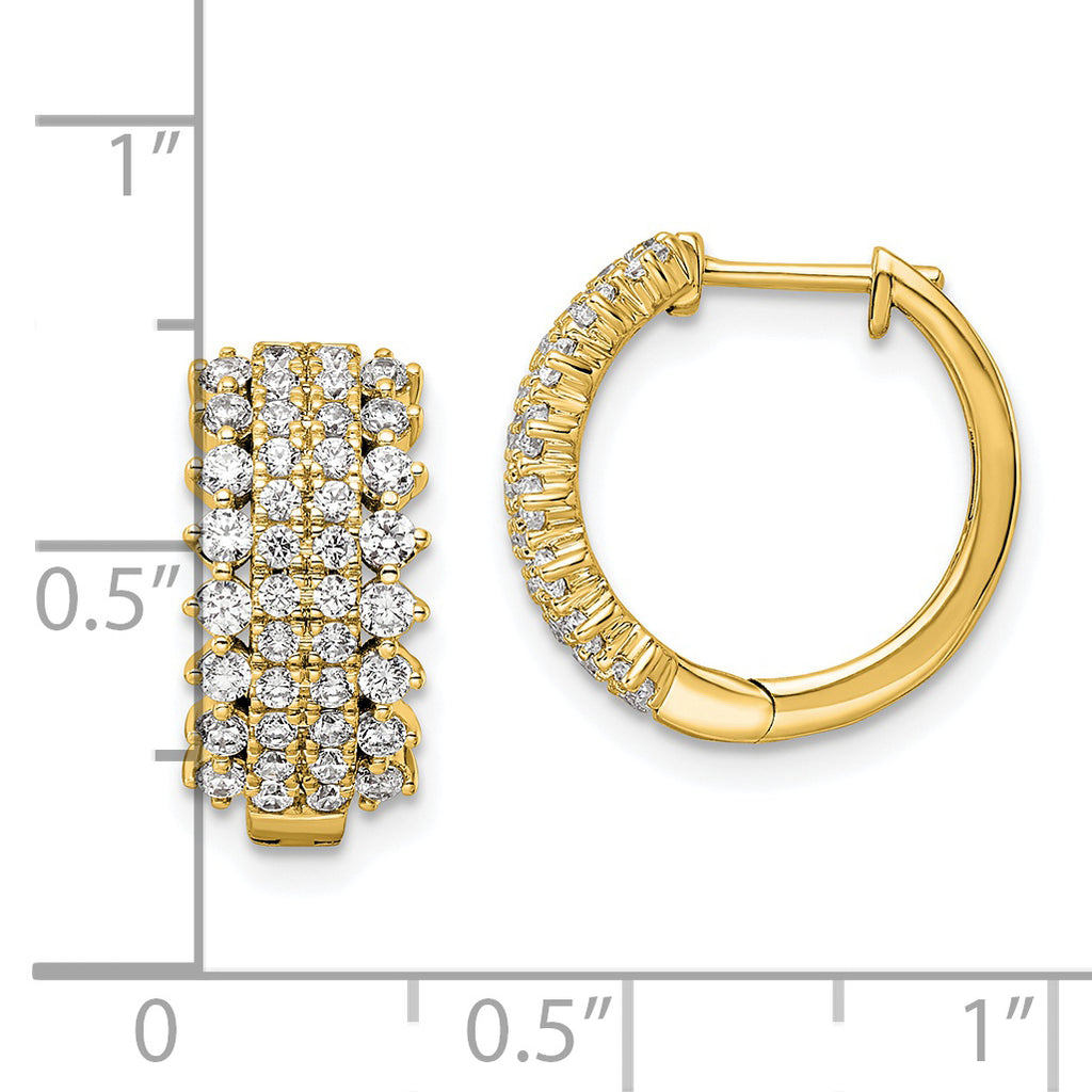 14k 1 carat Lab Grown Diamond VS/SI+ G+ Complete Hinged Hoop Earrings