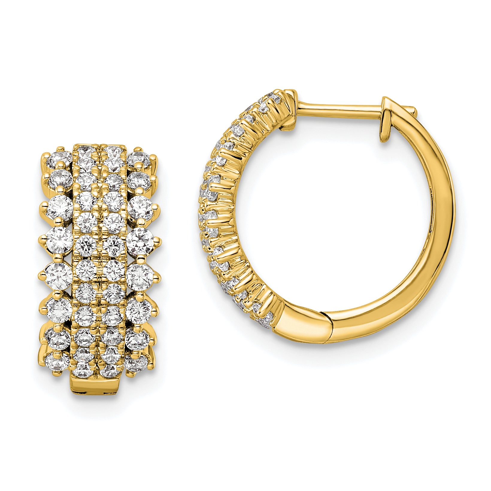 14k 1 carat Lab Grown Diamond VS/SI+ G+ Complete Hinged Hoop Earrings Main image