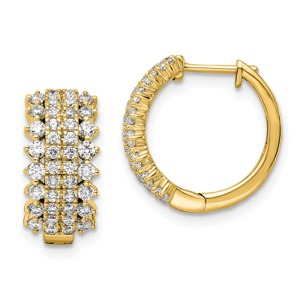 14k 1 carat Lab Grown Diamond VS/SI+ G+ Complete Hinged Hoop Earrings