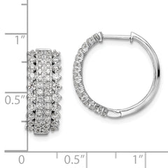 14k White Gold 1 1/2 carat Lab Grown Diamond VS/SI+ G+ Complete Hinged Hoop Earrings