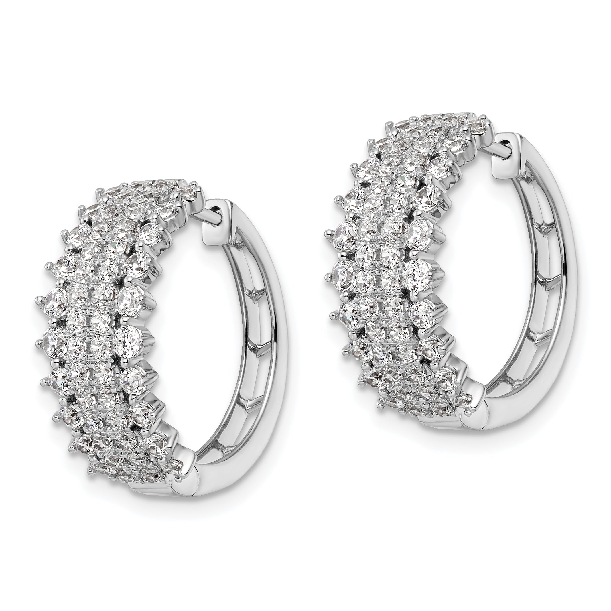 14k White Gold 2 carat Lab Grown Diamond VS/SI+ G+ Complete Hinged Hoop Earrings