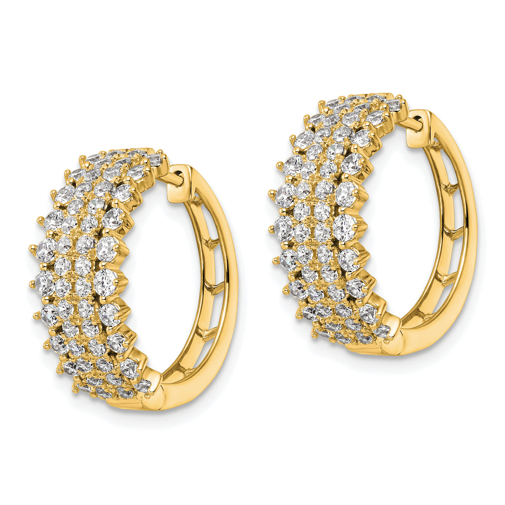 14k 2 carat Lab Grown Diamond VS/SI+ G+ Complete Hinged Hoop Earrings