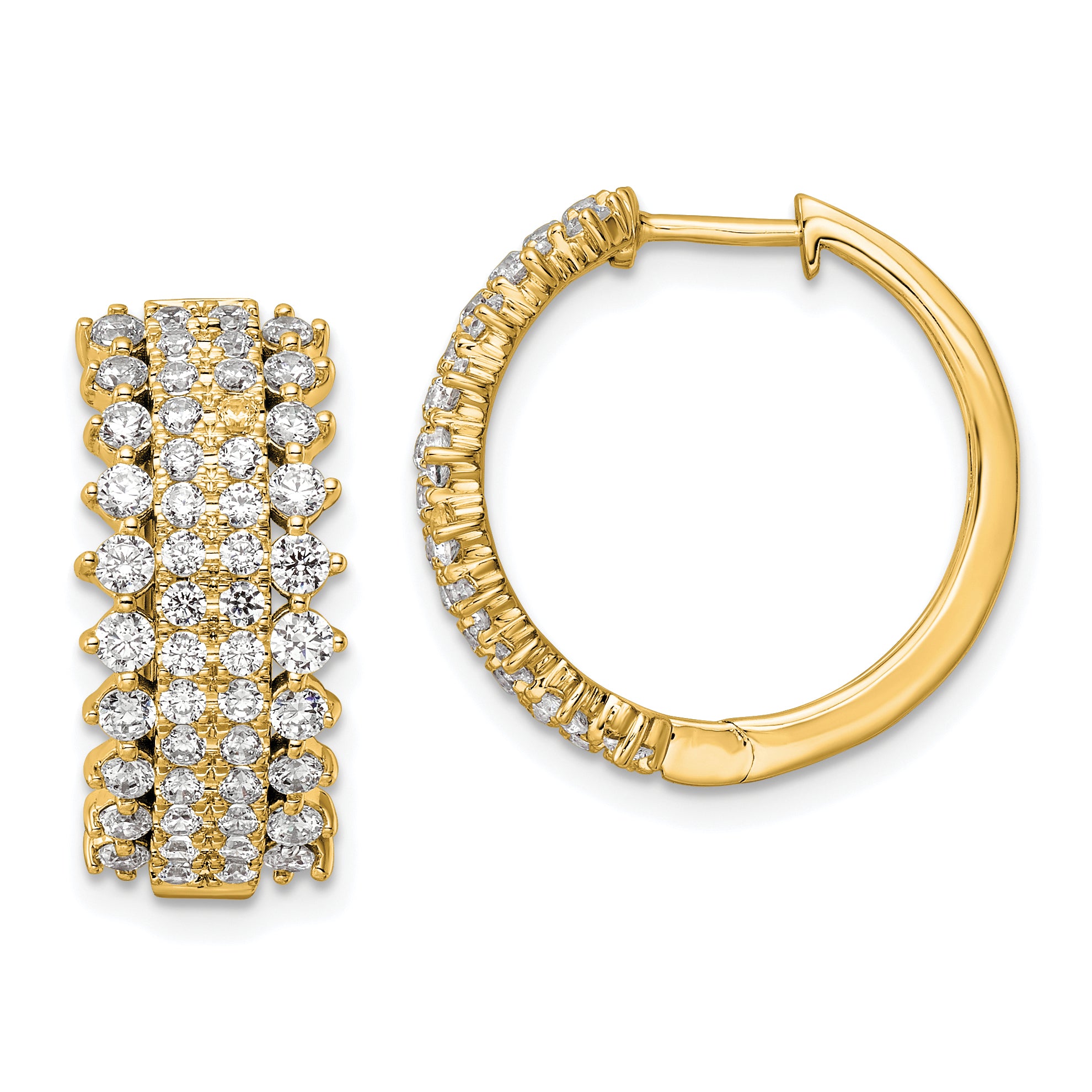 14k 2 carat Lab Grown Diamond VS/SI+ G+ Complete Hinged Hoop Earrings Main image