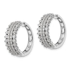 14k White Gold 3 carat Lab Grown Diamond VS/SI+ G+ Complete Hinged Hoop Earrings